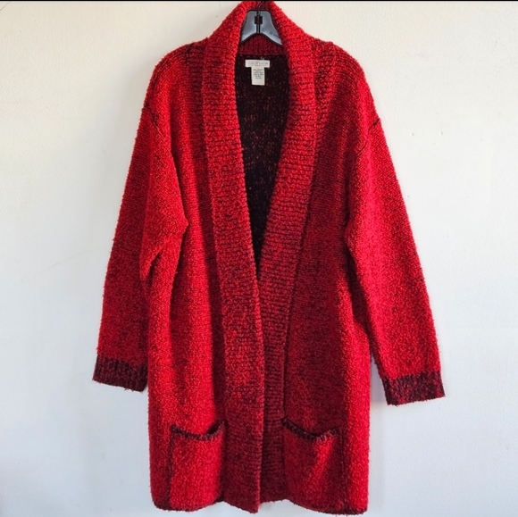 YARN WORKS 100% ACRYLIC CHUNKY OPEN KNIT CARDIGAN SIZE XL - Picture 4 of 13